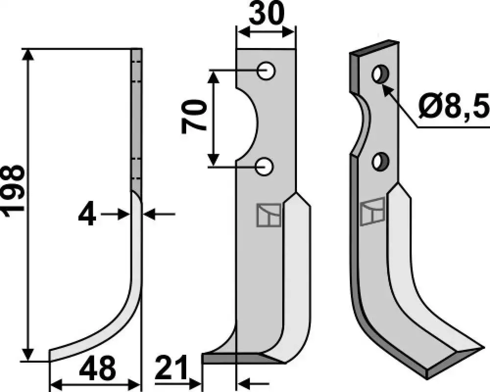 Fräsmesser 198x30mm, links
